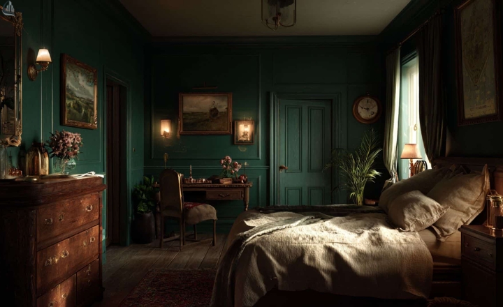 how to style a dark cottagecore bedroom