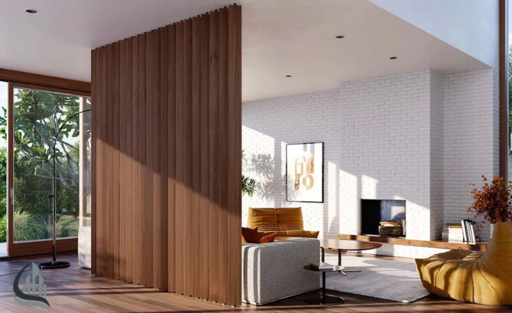 Cozy Studio Bedroom with Wooden Wall Divider