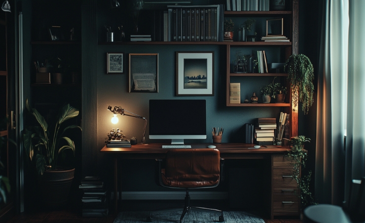 Gallery Wall in Dark Cottagecore Bedroom