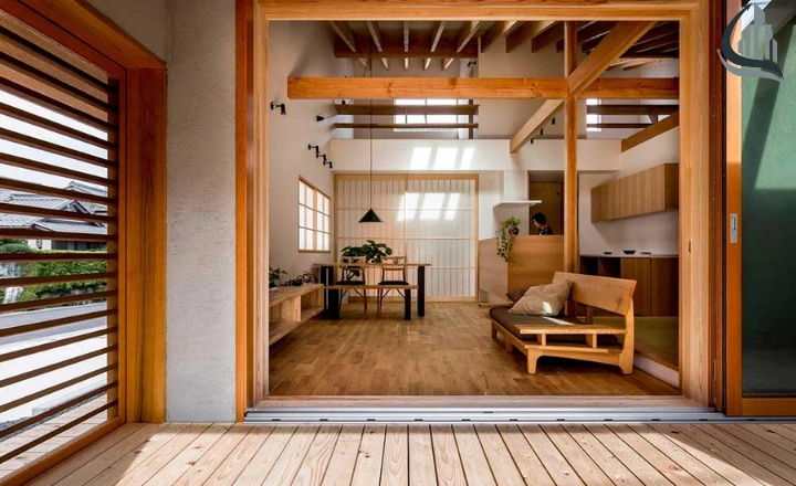 Open floor plans in modern Japanese homes