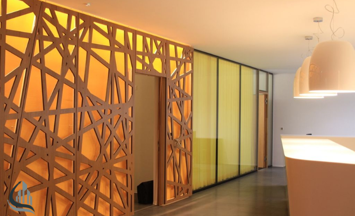 Plywood and Plexiglass Partition Wall