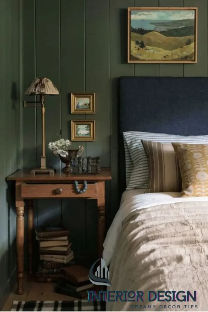 Brown and Green in bedroom decor