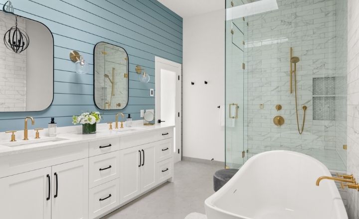 Bathroom design with balanced colors and simple elegant details