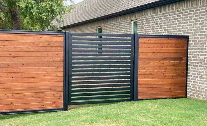 Build a horizontal slat fence.