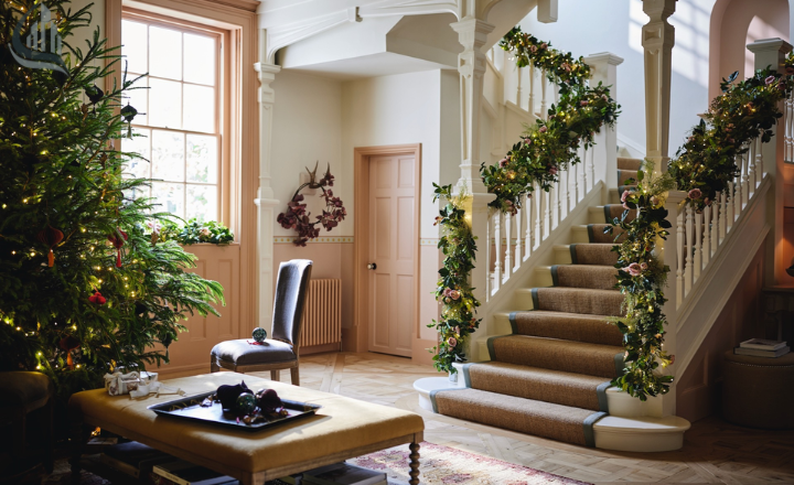 Christmas stairs decor