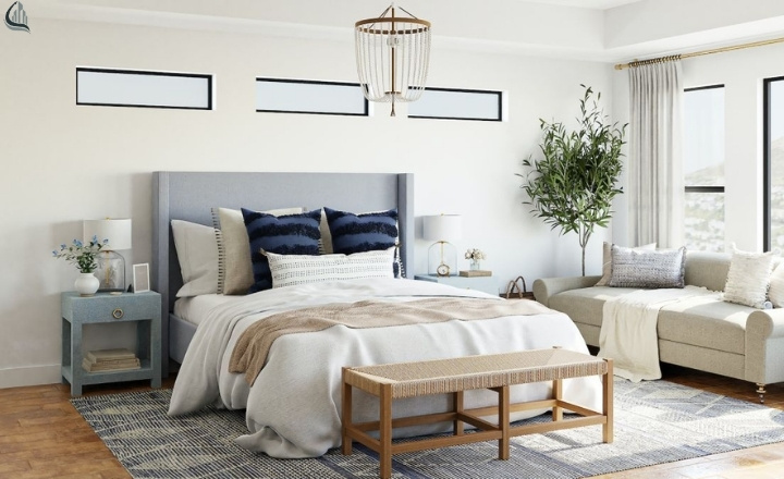 Cozy bedroom color schemes with layered bedding and textures