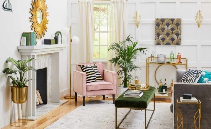 Modern Luxury Living Room with Art Deco Elements