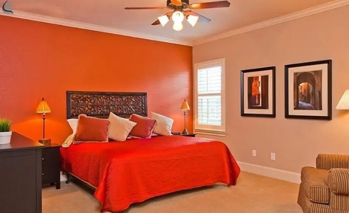 Red and Orange Tones Work Well in Bedrooms