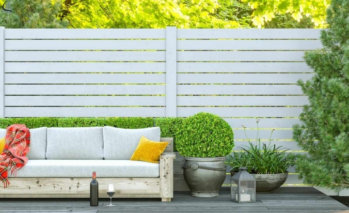 White Horizontal Fence