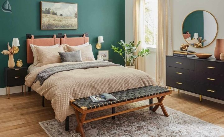 forest green living room wall paint idea