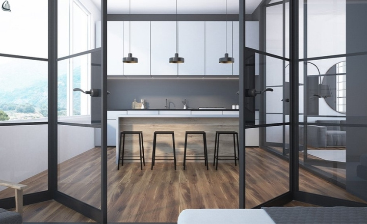 open kitchen Folding Glass Doors