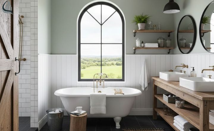 modern farmhouse bathroom