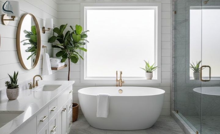 modern farmhouse bathroom