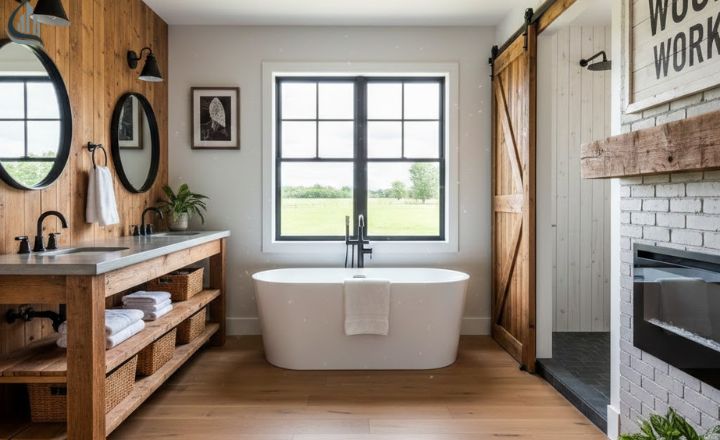 farmhouse rustic bathroom ideas