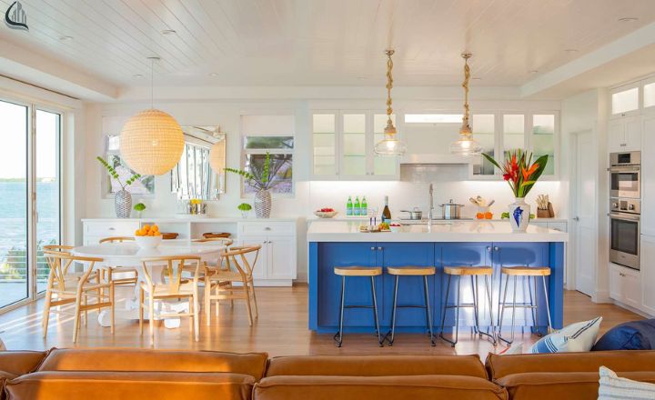 White Kitchen with different colors