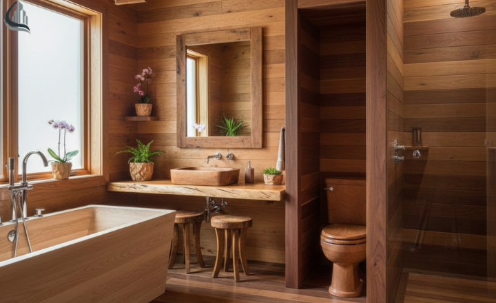  Work Wood into Your Bathroom