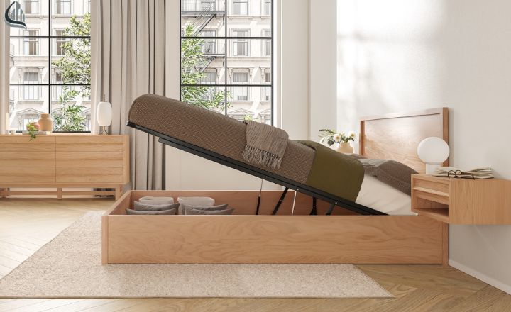 Bed frames with hidden storage