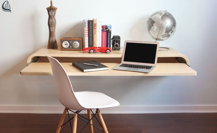 Wall-mounted desks for small space
