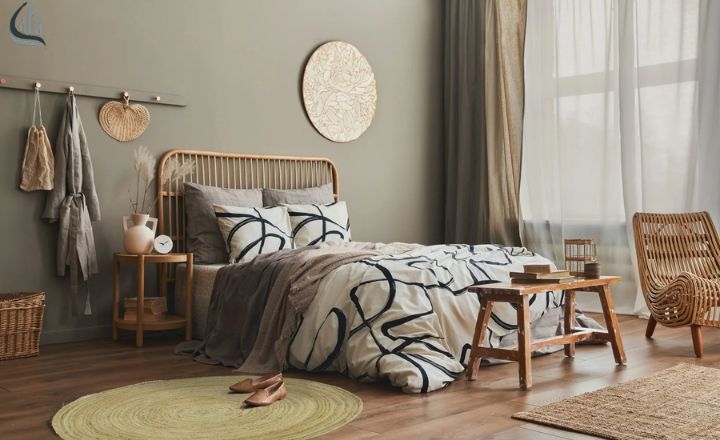 Modern Bedroom Rug placement design ideas